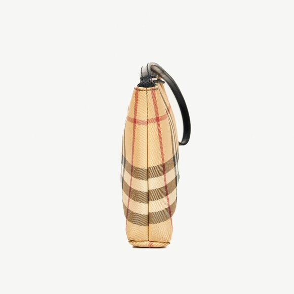 Burberry House Check Coated Canvas Leather-Trim Pouch - Picture 3 of 10